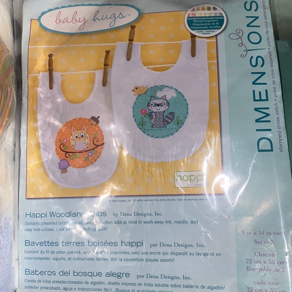 New Cross-stitch set of bibs from Dimensions - Picture 1 of 4